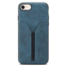 DENIOR - DENIOR iPhone 16e Fodral Elastisk Kortficka PU Läder + TPU Blå