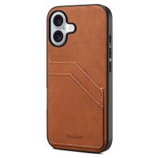 DENIOR - DENIOR iPhone 17 Fodral PU Läder + TPU + PC - Brun