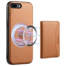 DENIOR - DENIOR iPhone 7 Plus/8 Plus Magnetfodral Äkta läder Khaki