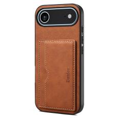 DENIOR - DENIOR iPhone Air Fodral Kortfack Ställ Läder - Brun