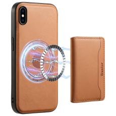 DENIOR - DENIOR iPhone XS Max Fodral Kickstand Äkta Läder Khaki