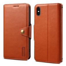 DENIOR - DENIOR iPhone XS Max Fodral Plånbok Läder Skydd - Brun