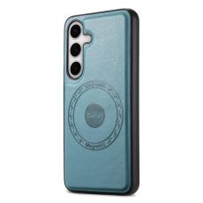 DENIOR - DENIOR Samsung Galaxy S24 Fodral Äkta Läder Blå