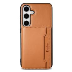 DENIOR - DENIOR Samsung Galaxy S24 Magnetiskt Fodral 2 i 1 Läder - Khaki