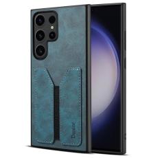 DENIOR - DENIOR Samsung Galaxy S24 Ultra Fodral PU Läder med Kortfack - Blå