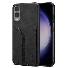 DENIOR - DENIOR Samsung Galaxy S25 Edge Fodral Elastisk Kortplats PU Läder Svart