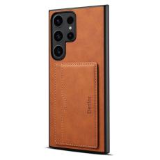 DENIOR - DENIOR Samsung Galaxy S25 Ultra Fodral Kortfack Retro Läder Brown