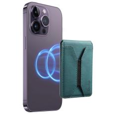 DENIOR - DENIOR V11 Magnetiskt kortfodral V-formad design läder - Grön