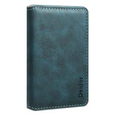 DENIOR - DENIOR V18 Kortfodral i äkta läder med RFID-skydd - Blå
