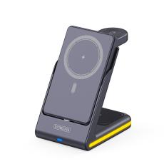 OEM - DUZZONA W24 5-i-1 Magnetisk Trådlös Laddningsstation för iPhone - Mörkblå