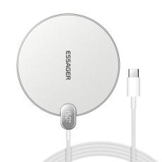 OEM - ESSAGER ES-WX15 Trådlös laddare 15W Snabbladdning Digital display - Vit