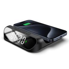 OEM - HT-331 2-i-1 15W Trådlös Laddare med Dimmbar Väckarklocka - Svart