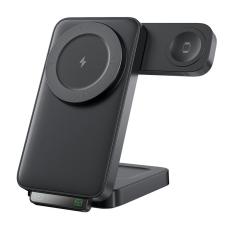 OEM - HT-545 Fällbar Magnetisk Trådlös Laddare med Nattlampa 15W - Svart