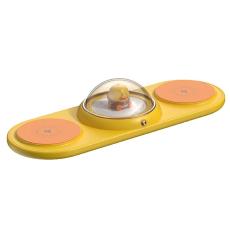 OEM - ICARER FAMILY 2-i-1 Söt tecknad trådlös laddare för telefon och hörlurar - Gul