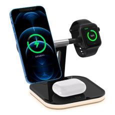 OEM - JJT-971 3-i-1 Avtagbar Magnetisk Trådlös Laddare för iPhone / Apple Watch