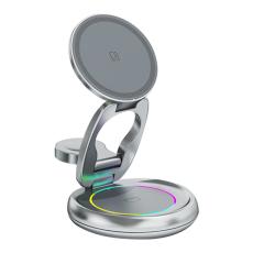 OEM - LFX-208 3-i-1 Trådlös Laddare 15W Snabbladdning för iPhone - Grå