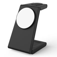 OEM - M10 3-i-1 Magnetisk Trådlös Laddare för iPhone 12/13/14/15 - Svart/Vit