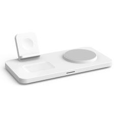 OEM - M17 3-i-1 15W MagSafe trådlös laddare för iPhone, iWatch, AirPods - Vit/Grå
