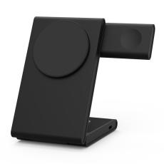 OEM - M5 Fällbar 15W Laddningsställ för iPhone 12-15 / iWatch / AirPods - Svart