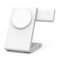 OEM - M5 Fällbar 15W Laddningsställ för iPhone 12-15 / iWatch / AirPods - Vit