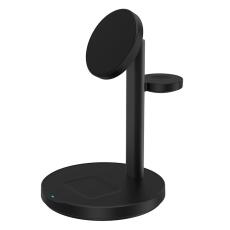 OEM - M9 MagSafe Trådlös Laddare 3-i-1 15W Magnetisk Ställning - Svart