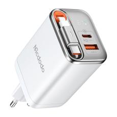 OEM - MCDODO CH-410 FreeGo 67W GaN Laddare USB-C USB-A med inbyggd kabel, Vit