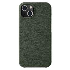 Melkco - MELKCO iPhone 14 Fodral Äkta Läder PC Bakskal Mörkgrön