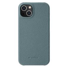 Melkco - MELKCO iPhone 14 Fodral Äkta Läder PC Bakskal Linneblå
