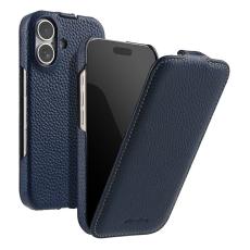 Melkco - MELKCO iPhone 15 Fodral MagSafe Vertikalt Flip Äkta Läder + PC - Blå