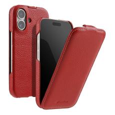 Melkco - MELKCO iPhone 15 Fodral MagSafe Vertikalt Flip Äkta Läder + PC Röd