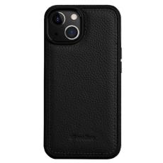 Melkco - MELKCO iPhone 15 Fodral Äkta Läder + PC Stötsäker - Svart