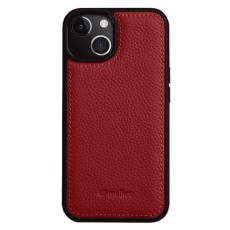 Melkco - MELKCO iPhone 15 Fodral Äkta Läder + PC Stötsäker Röd