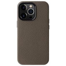 Melkco - MELKCO iPhone 15 Pro Max Fodral Äkta Läder + PC Magnetisk Grå