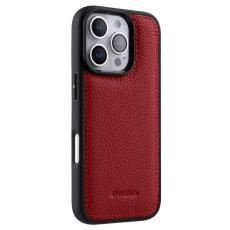 Melkco - MELKCO iPhone 16 Pro Fodral Äkta Läder Belagt PC - Röd