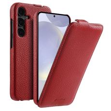 Melkco - MELKCO Samsung Galaxy S24 Plus Vertikalt Flipfodral Äkta Läder Röd