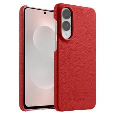 Melkco - MELKCO Samsung Galaxy S25 Edge Skal Äkta Läder PC Röd