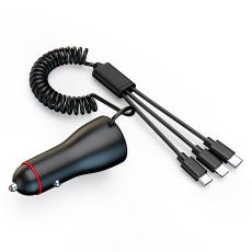 OEM - P5X 110W Snabbladdare Bil med Dubbel USB och 3-i-1 Kabel