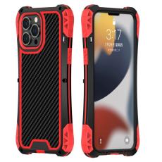 R-JUST - R-JUST AMIRA Hybrid Skal Aluminium + Silikon iPhone 13 Pro Max Svart/Röd