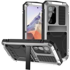 R-JUST - R-JUST Galaxy S24 Kickstand Skal Shockproof PC+Silicone Silver