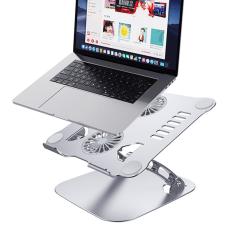 R-JUST - R-JUST HZ13 Laptop Ställning Aluminium med Dubbel Kylfläkt Svart