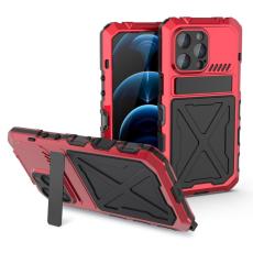 R-JUST - R-JUST iPhone 14 Pro Skal, Stöttålig Silikon + Metall, Röd