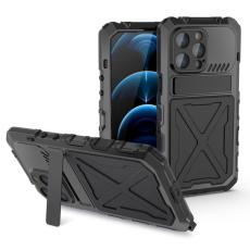 R-JUST - R-JUST iPhone 14 Pro Skal, Stöttålig Silikon + Metall, Svart