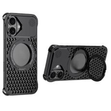 R-JUST - R-JUST RJ64 iPhone 16 Skal Aluminium Svart med Kickstand