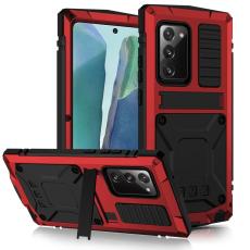 R-JUST - R-JUST Galaxy Note20 Skal Metall + Silikon + PC Röd