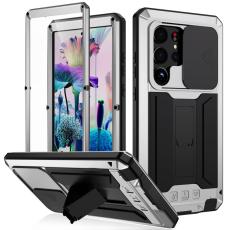 R-JUST - R-JUST Galaxy S23 Ultra Skal PC+Silicone+Metal Silver