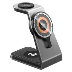 OEM - REMAX RP-W85 Zunya 20.5W Aluminium 3-i-1 Magnetisk Trådlös Laddare