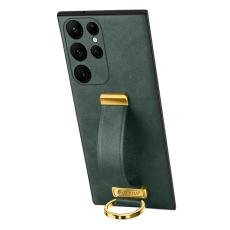 SULADA - SULADA Fashion Series Galaxy S23 Ultra Skal Läder Grön