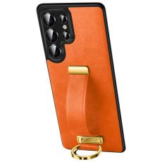 SULADA - SULADA Fashion Series Galaxy S25 Ultra Skal Läder Orange