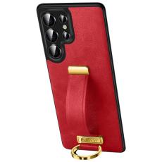 SULADA - SULADA Fashion Series Galaxy S25 Ultra Skal Läder Röd