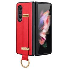SULADA - SULADA Fashion Series Galaxy Z Fold4 Skal Röd Waxy Leather
